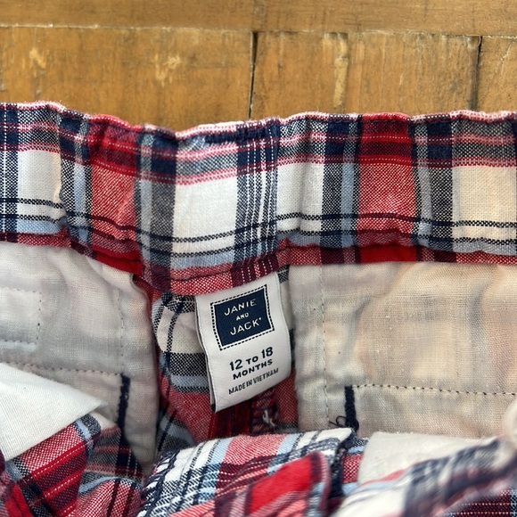 Janie and jack red plaid shorts - Picture 3 of 5